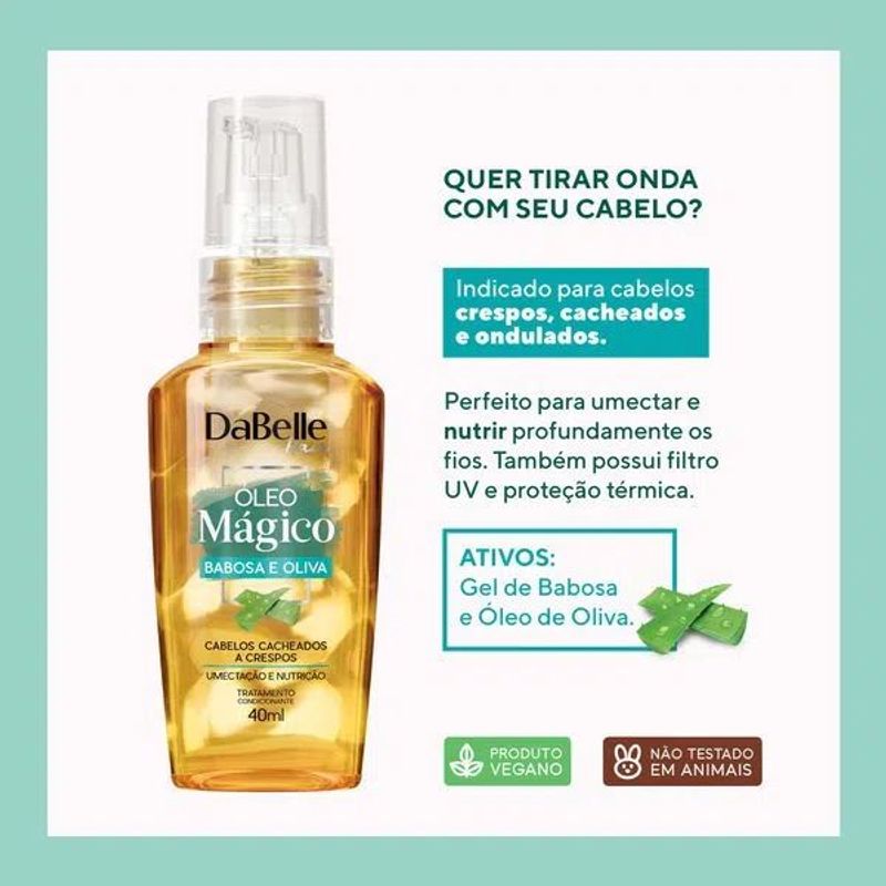 Óleo Capilar Mágico DaBelle Oliva e Babosa - 40ml