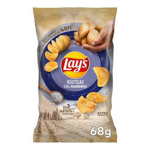 Batata Lays Rústica Sal Marinho - 68g