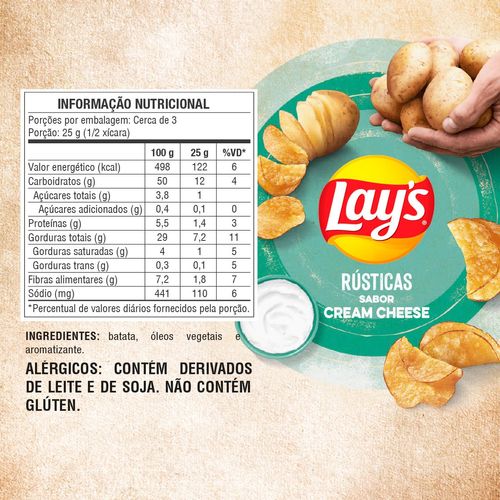 Batata Lays Rústica Cream Cheese - 68g