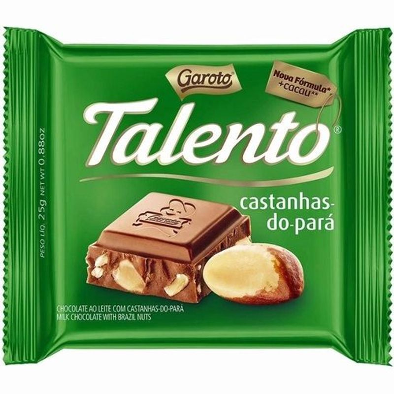 Chocolate Talento Castanhas do Pará - 25g