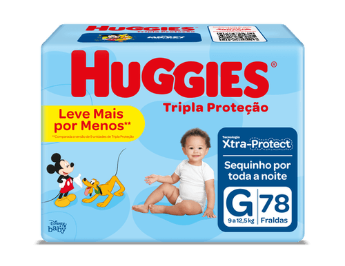 Fralda Huggies Tripla Proteção Tamanho G - 78 Uni