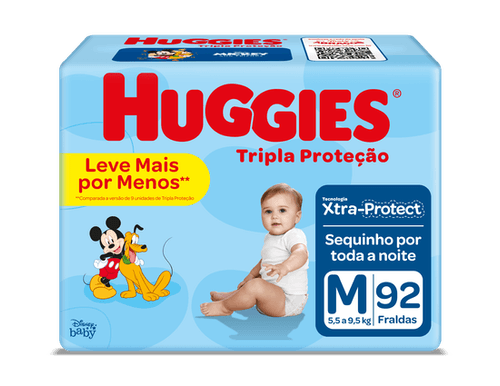 Fralda Huggies Tripla Proteção Tamanho M - 92 Uni