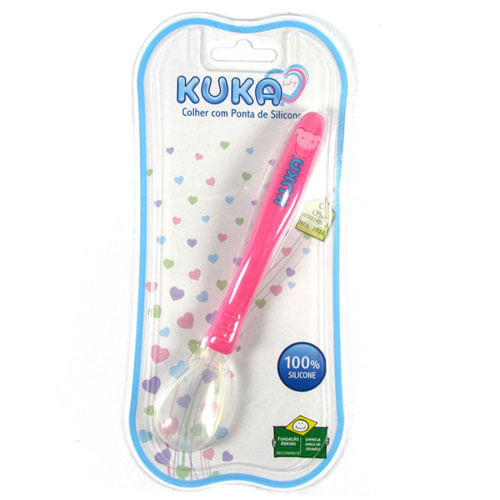 Colher Com Ponta de Silicone Rosa - Kuka