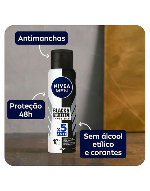 Desodorante Nivea Aerosol Masculino Black e White - 150ml