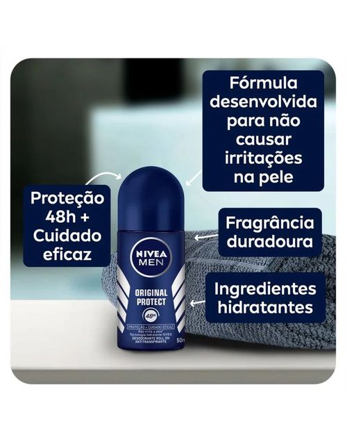 Desodorante Nivea Roll-On Masculino Original Protect - 50ml