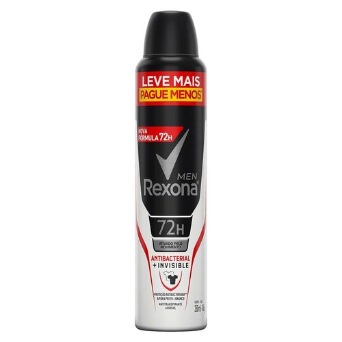 Desodorante Rexona Men Aerosol Antibacterial e Invisible - 250ml