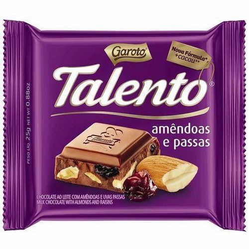 Chocolate Talento Amêndoas e Passas - 25g
