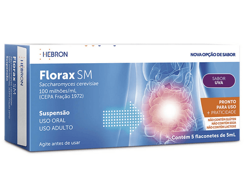 Florax Pediátrico Sabor Uva Hebron 5 Flaconetes