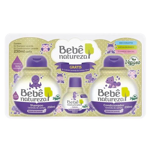 Kit Bebê Natureza Lavanda Shampoo + Condicionador + Colônia