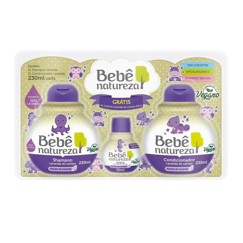 Kit Bebê Natureza Lavanda Shampoo + Condicionador + Colônia