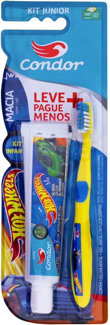 Kit Escova de Dente Kids + Creme Dental Hot Wheels - Condor