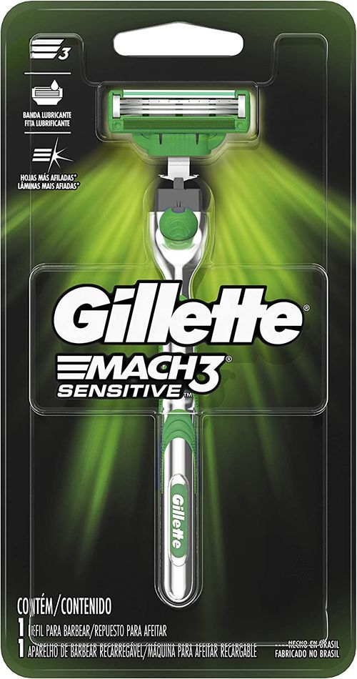 Aparelho de Barbear Gillette Mach3 Sensitive - 1 Uni
