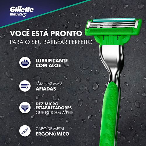 Aparelho de Barbear Gillette Mach3 Sensitive - 1 Uni