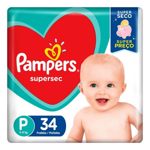 Fralda Pampers Supersec Pacotão Tamanho P - 34