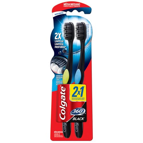 Escova Dental Colgate 360º Black - Leve 2 Pague 1