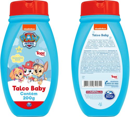 Talco Topz Baby Patrulha Canina - 200g