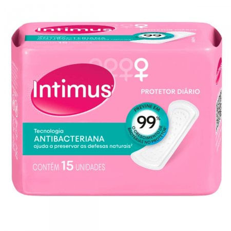 Absorvente Intimus Protetor Diário Antibacteriano Sem Abas - 15 uni