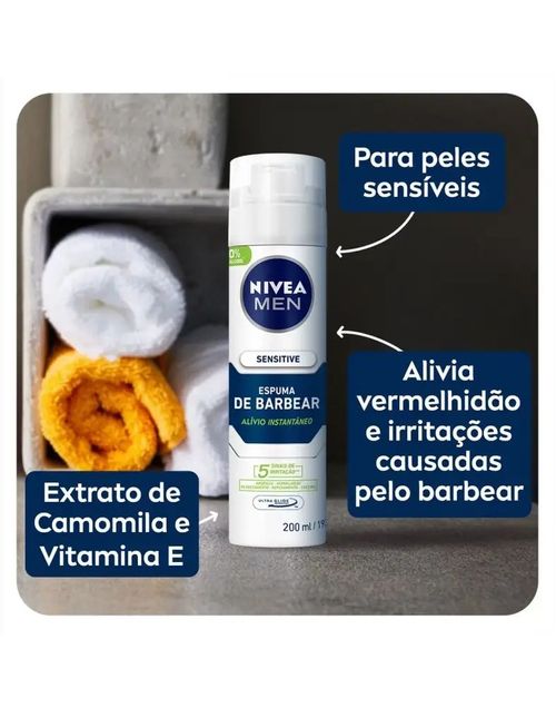 Espuma de Barbear Nivea Men Sensitive - 193g