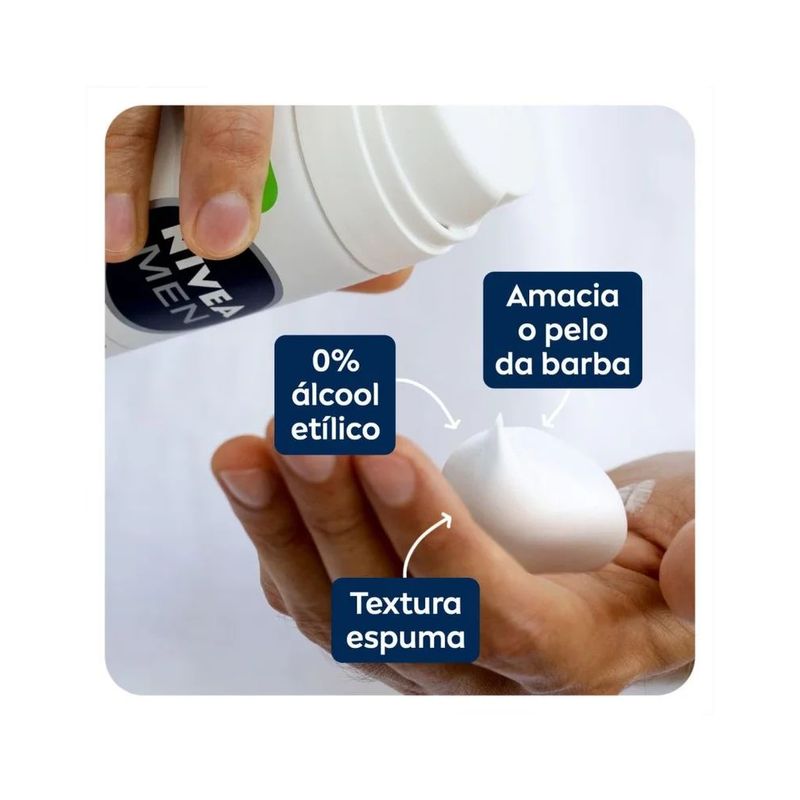 Espuma de Barbear Nivea Men Sensitive - 193g