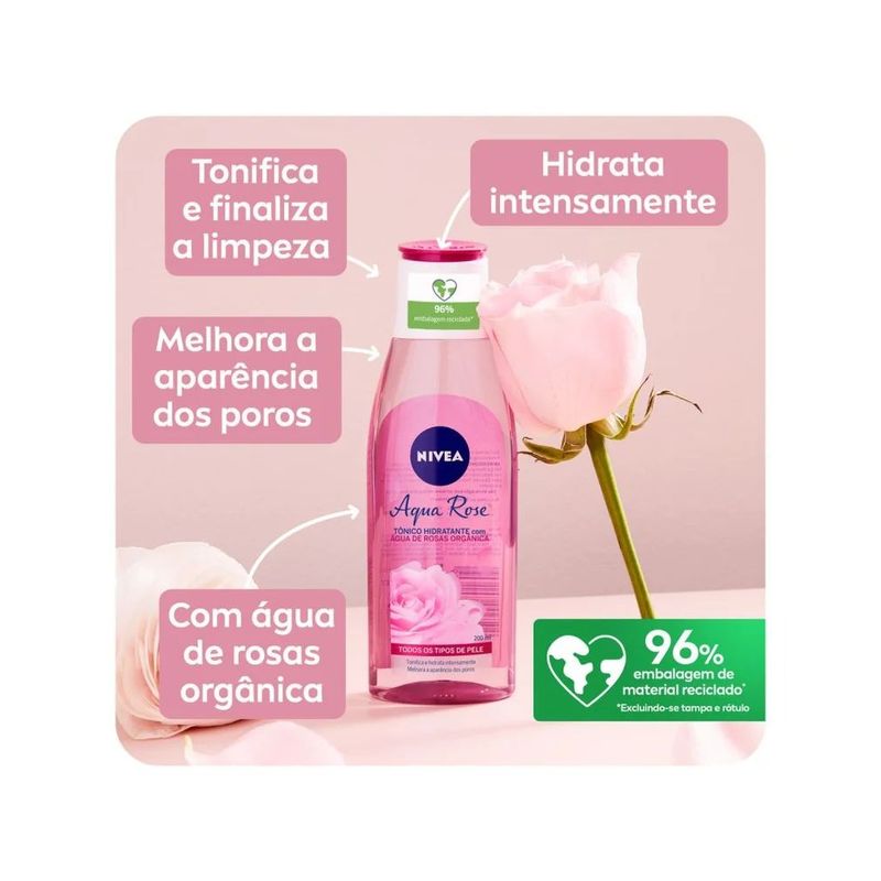 Tônico Hidratante Nivea Aqua Rose - 200ml