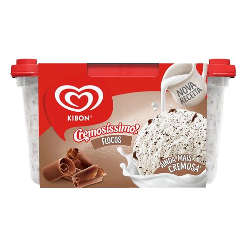 Sorvete Kibon Cremosíssimo Flocos - Pote 1,5L