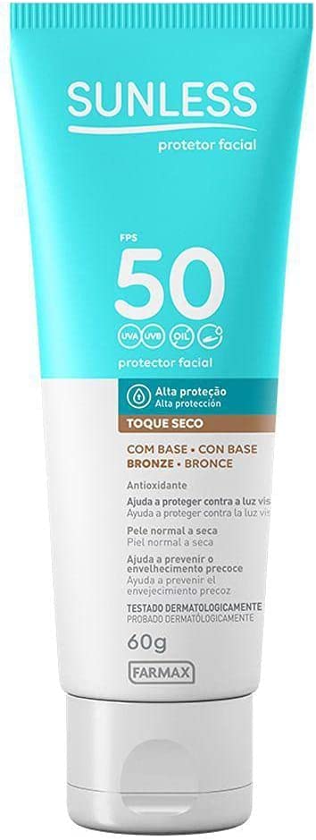 Protetor Solar Facial Sunless Cor Bronze FPS50 - 60g