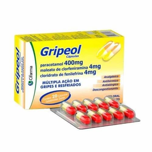 Gripeol 400mg + 4mg + 4mg com 20 Cápsulas - Cifarma