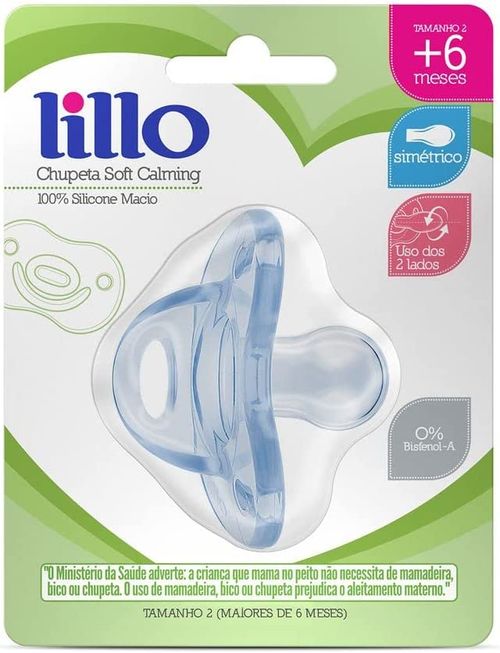 Chupeta Lillo Soft Calming Azul - Tamanho 2