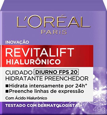 Creme Facial Diurno Revitalift Hialurônico Loreal FPS 20 - 49g