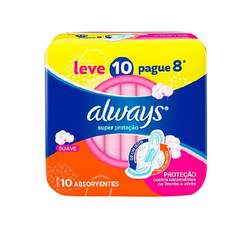 Absorvente Always Básico Cobertura Suave Com Abas - Leve 10 Pague 8