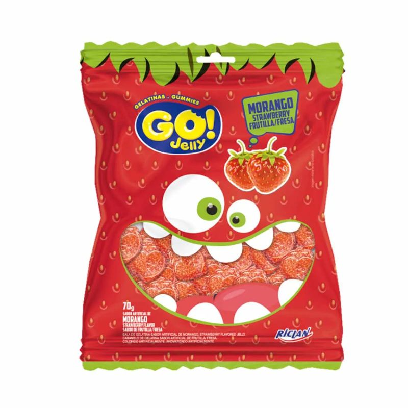 Bala Go Jelly Gelatina Morango - 70g