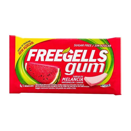 Chiclete Freegells Gum Morango - Sem Açúcar
