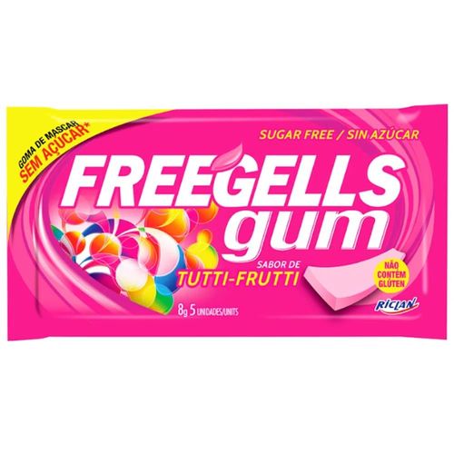 Chiclete Freegells Gum Tutti Frutti - Sem Açúcar