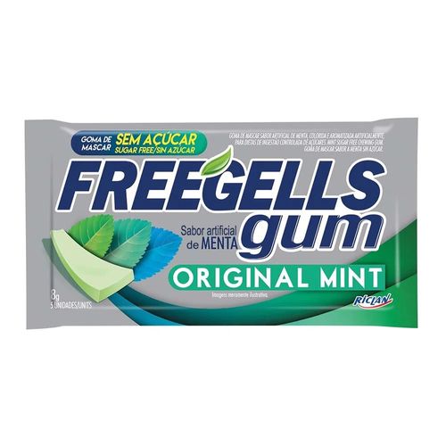 Chiclete Freegells Gum Mint - Sem Açúcar