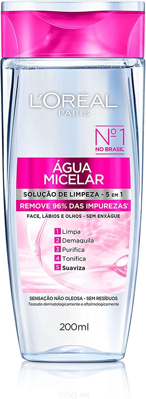 Água Micelar Loreal Paris Limpeza 5 em 1 - 200ml