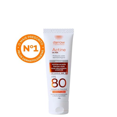 Protetor Solar Actine Ultra FPS 80 sem Cor - 40g