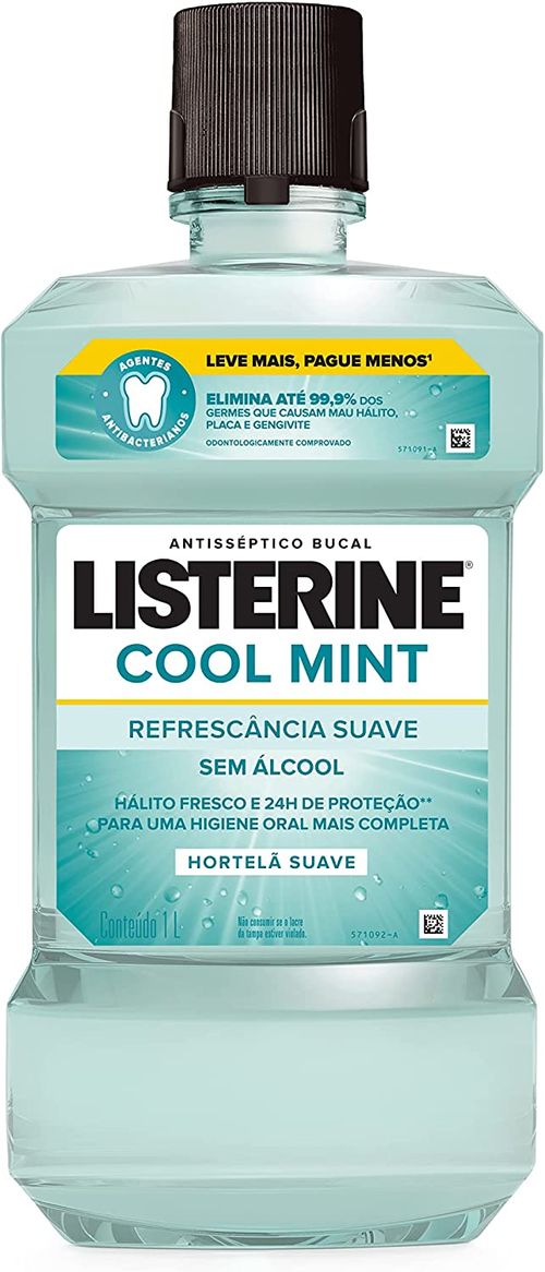 Enxaguante Bucal Listerine Cool Mint Sem Álcool - 1L