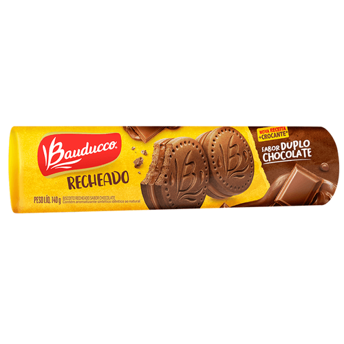 Biscoito Bauducco Recheado Duplo Chocolate - 140g