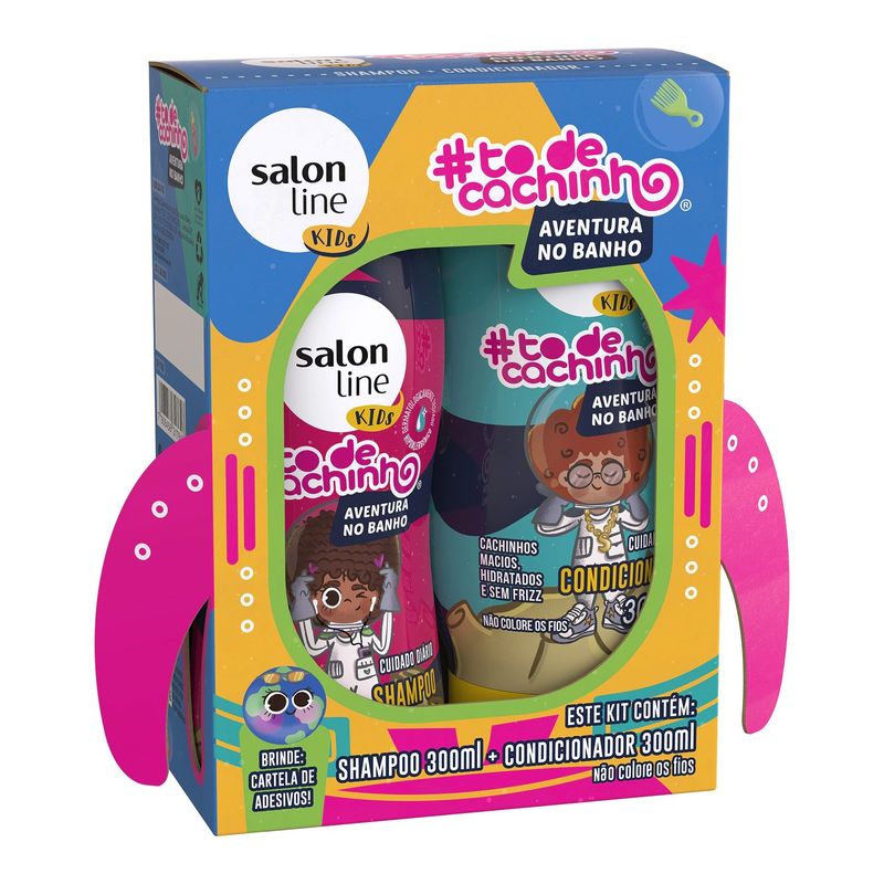 Kit Shampoo e Condicionador #todecachinho Kids Aventura - Salon Line 300ml