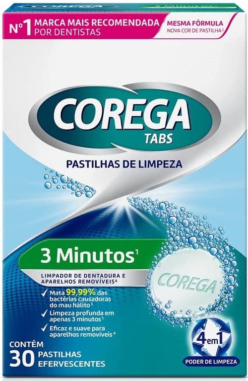Corega Tabs Limpeza 3 minutos - 6 Pastilhas