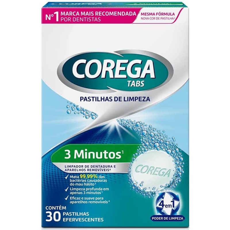 Corega Tabs Limpeza 3 minutos - 6 Pastilhas