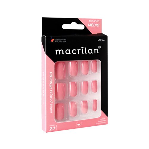 Unhas Postiças Tamanho Médio Cor Pêssego UP318 - Macrilan
