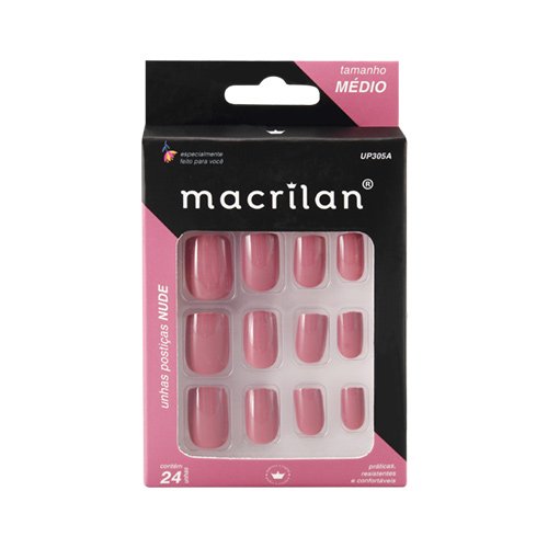 Unhas Postiças Tamanho Médio Cor Nude UP305 - Macrilan