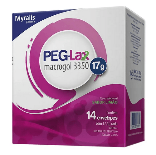 PEG-Lax Sabor Limão com 14 Envelopes de 17,5g Cada - Myralis