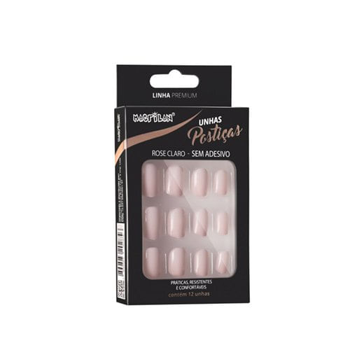 Unhas Postiças Tamanho Curto Cor Rosa Claro UP202 - Macrilan
