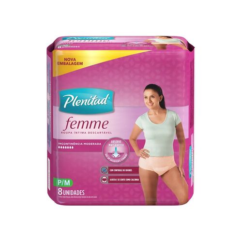 Roupa Íntima Plenitud Femme Tamanho P/M - 8 Uni