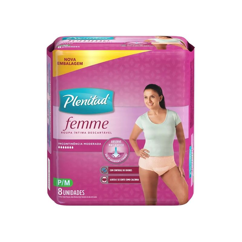 Roupa Íntima Plenitud Femme Tamanho P/M - 8 Uni