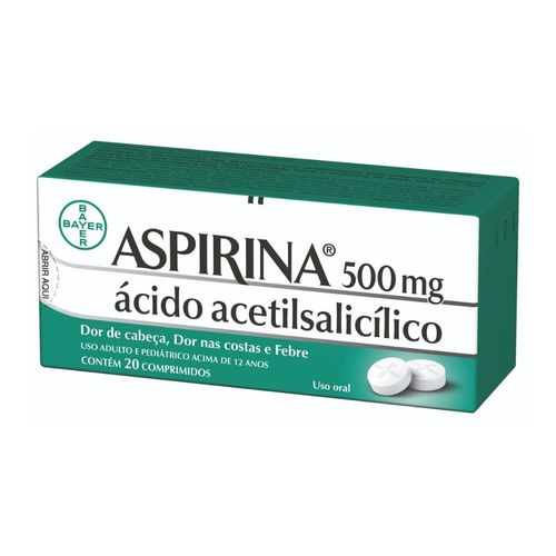 Aspirina 500mg com 20 Comprimidos - Bayer
