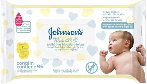 Lenços Umedecidos Johnson's Baby Recém Nascido - 96 Uni