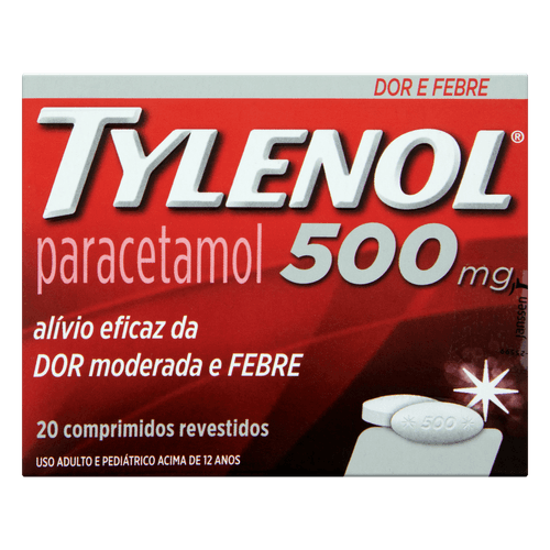 Tylenol 500mg com 20 Comprimidos - JJ